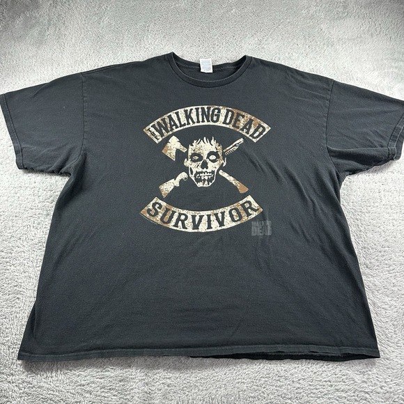 The Walking Dead Survivor‎ TWD Shirt Mens 3x Black Zombie Head Cross Bow  Horror - Picture 1 of 7